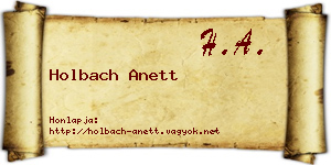 Holbach Anett névjegykártya